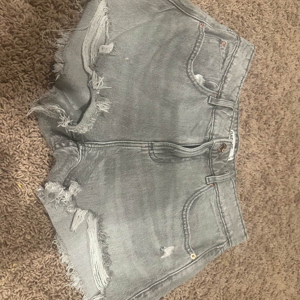 Garage Light Gray Distressed Jean Shorts
